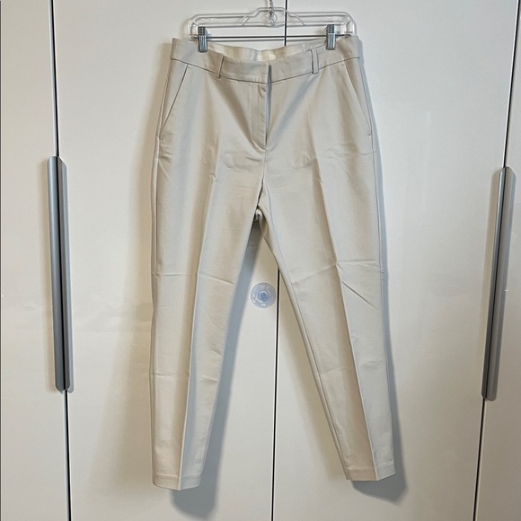 H&M NWOT Women's Cream Tailored Straight-Leg Pants, Size 14 - Picture 5 of 10